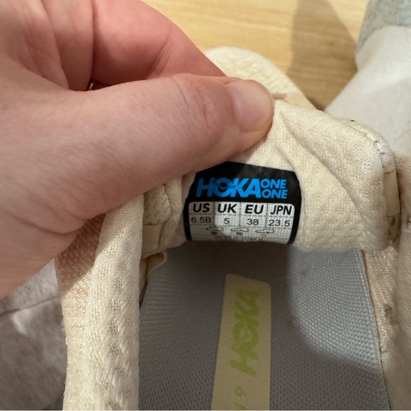 Hoka Women's Light Gray and Green Athletic Shoes - Picture 4 of 5